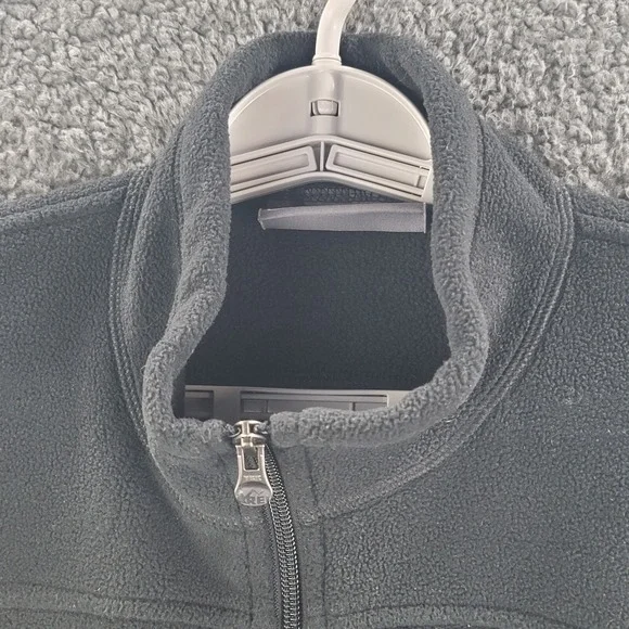 REI Polartec Vest Black Womens Large Fleece Full Zip Sweater Zip Pockets Casual - Picture 4 of 16